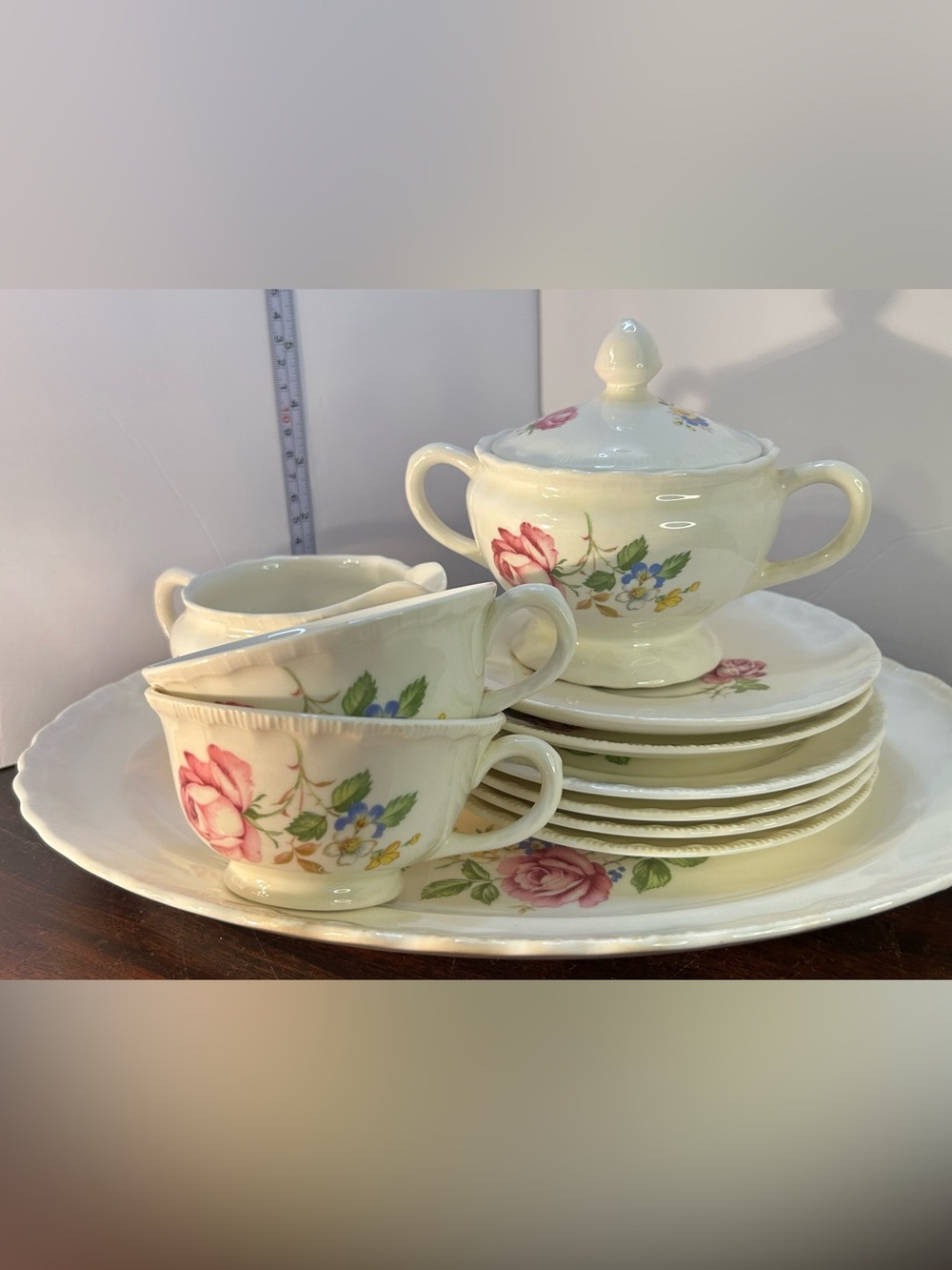 Vintage Pope Gosser Rose Point Made in the USA - 11 Piece Set